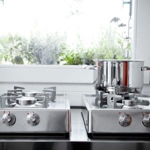 Piano cottura ribaltabile a due fuochi Alpes dettaglio 2