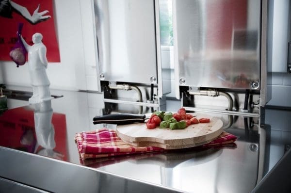 Piano cottura ribaltabile a due fuochi Alpes dettaglio