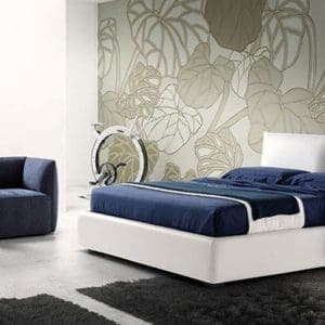 Letto matrimoniale Samoa modello Quiet, dal design moderno ed originale e dalle linee semplici, struttura in legno stagionato e agglomerato in classe E1.