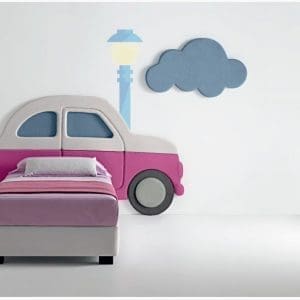 Letto Samoa modello Car, della linea Kids' Worl. Letto divertente, originale e fantasioso, adatto per qualsiasi cameretta.